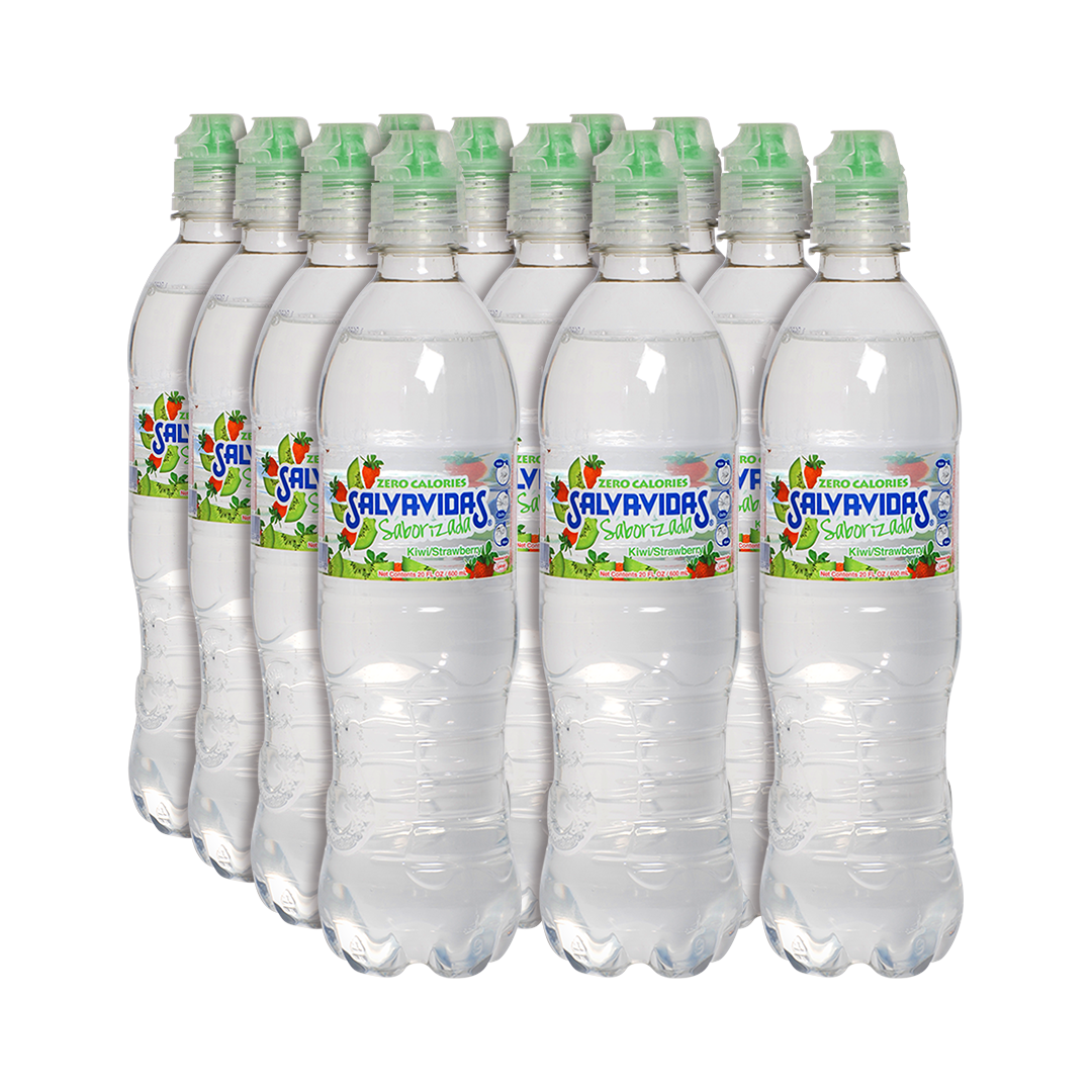 12 Pack Agua Saborizada Kiwi Fresa Salvavidas